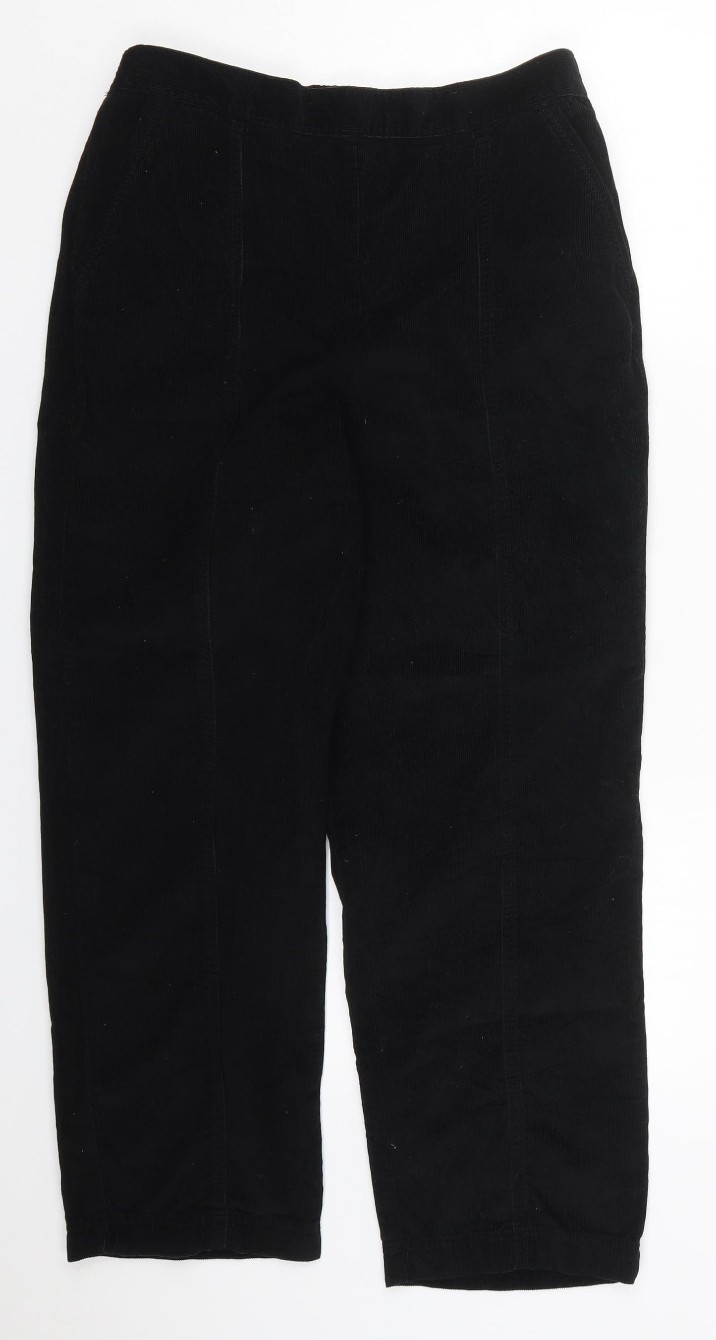 Isle Womens Black  Cotton Trousers  Size 12 L26 in Regular