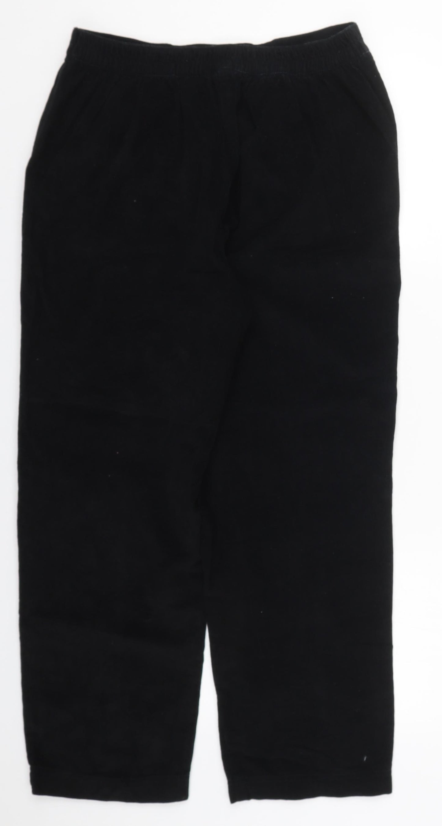 Isle Womens Black  Cotton Trousers  Size 12 L26 in Regular