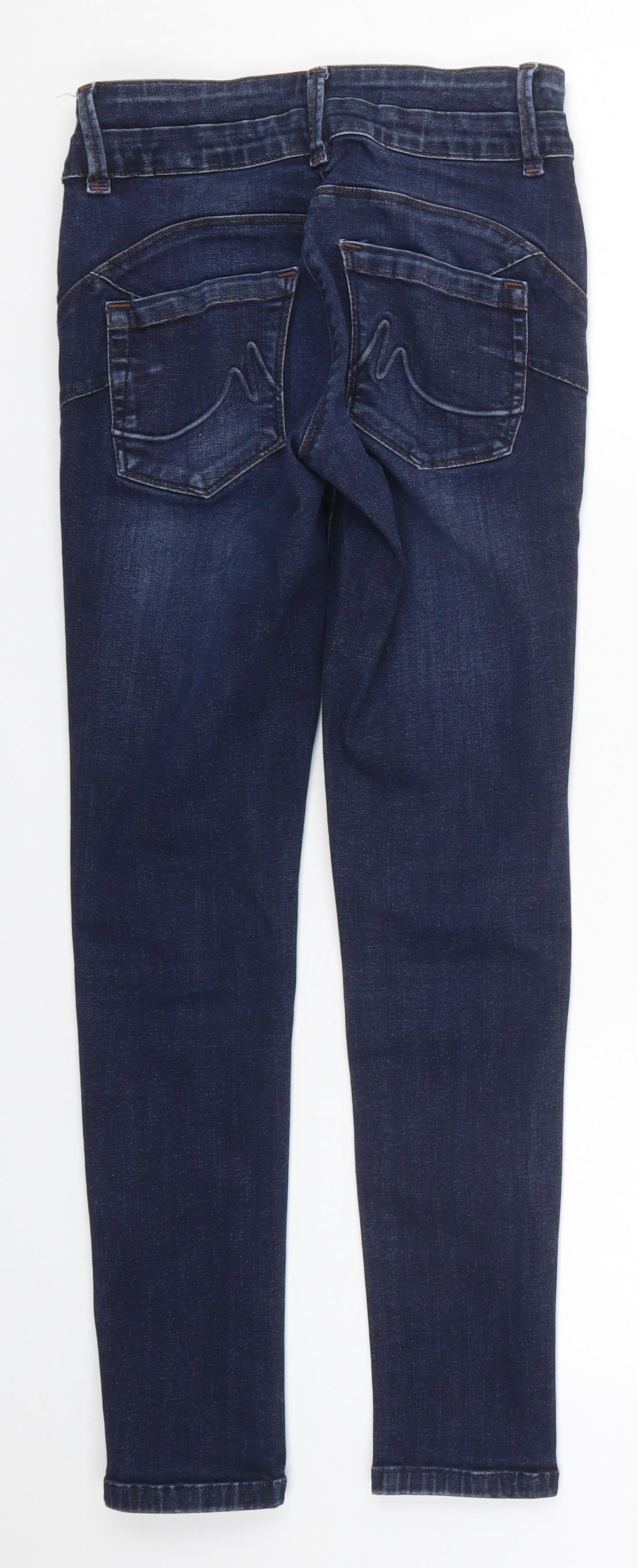 NEXT Womens Blue  Cotton Skinny Jeans Size 8 L27 in Regular Button