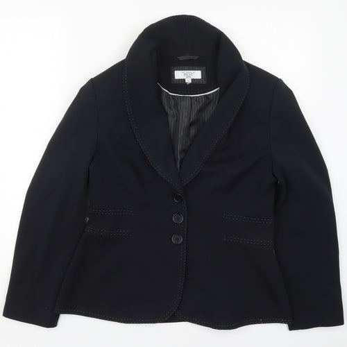 NEXT Womens Black  Polyester Jacket Suit Jacket Size 14
