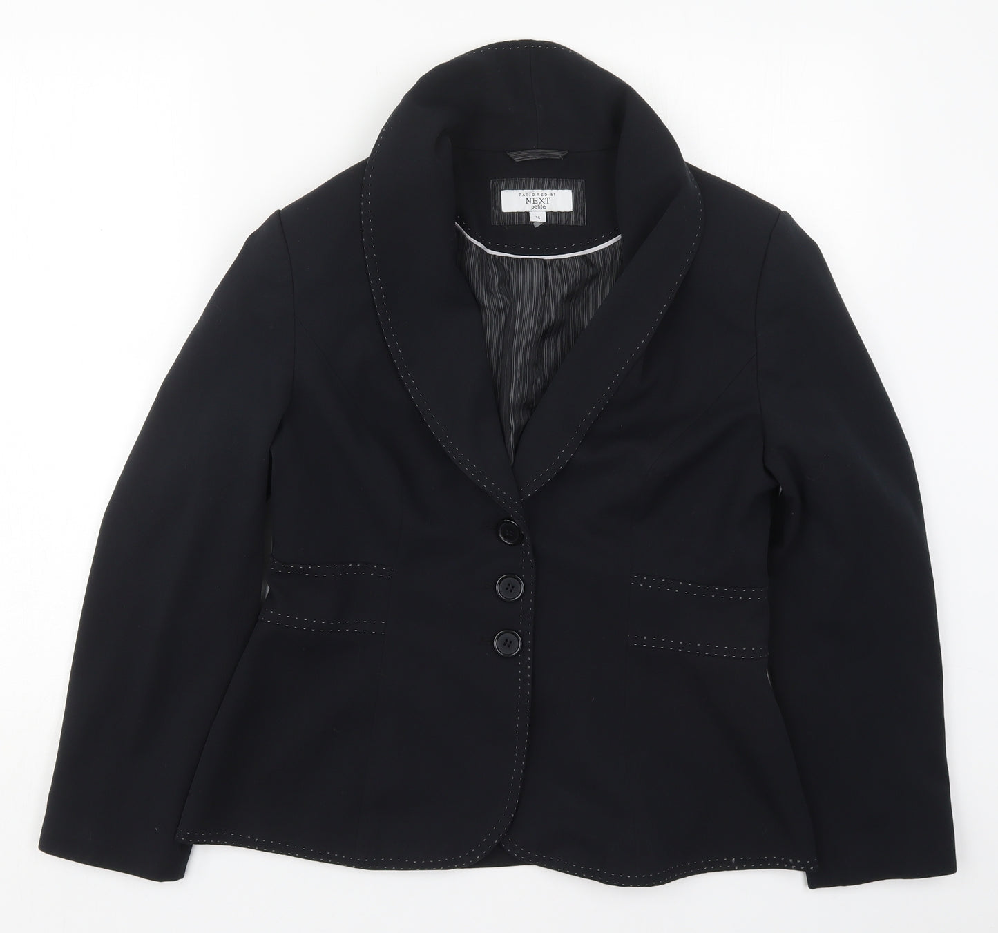 NEXT Womens Black  Polyester Jacket Suit Jacket Size 14