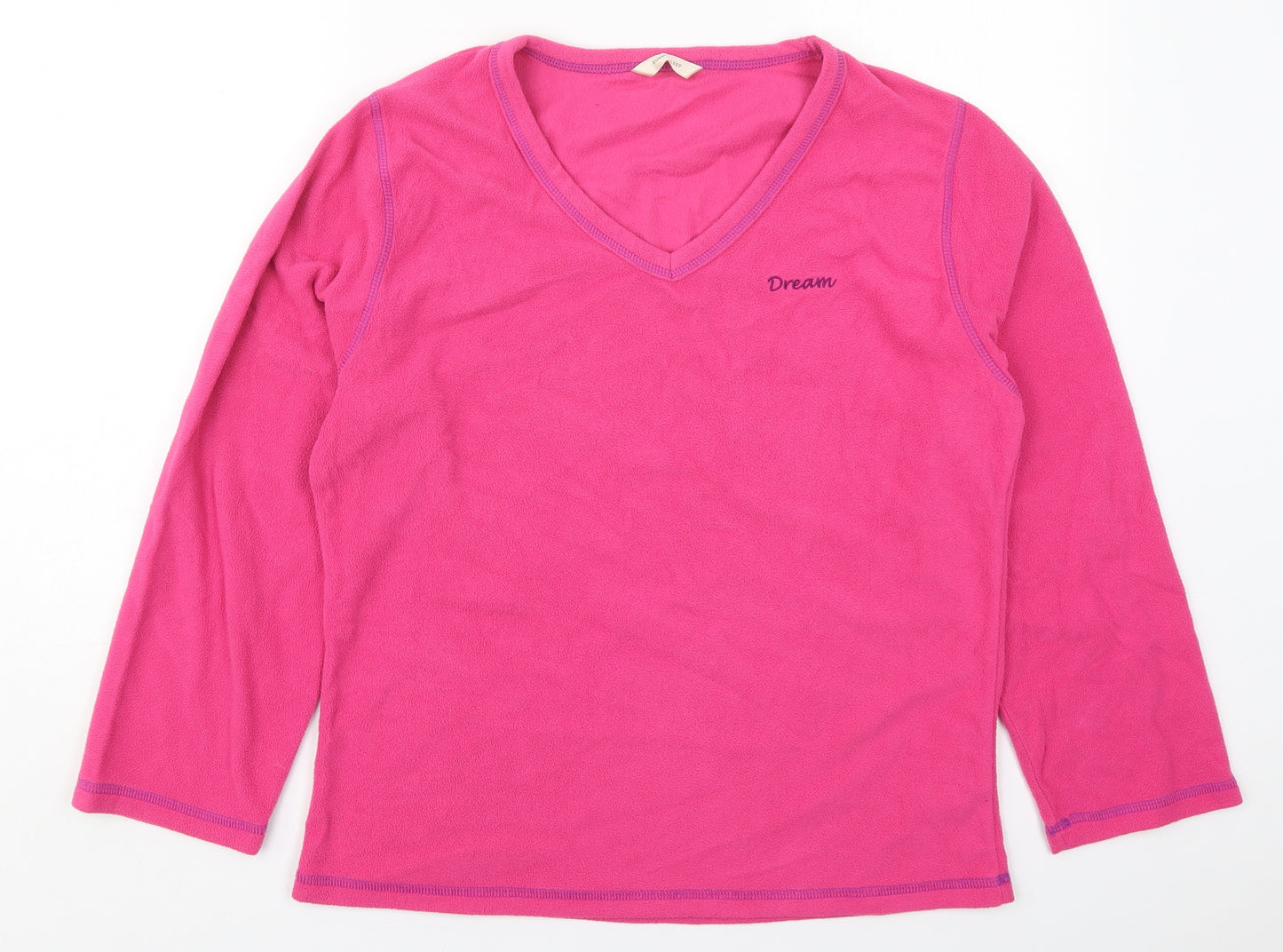 Dunnes Womens Pink Solid Polyester Top Pyjama Top Size 14   - Dream