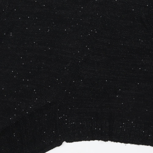 Virtuelle Womens Black Round Neck  Acrylic Pullover Jumper Size M