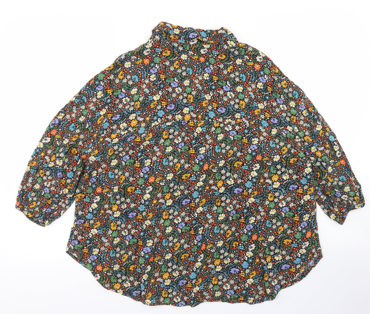NEXT Womens Multicoloured Floral Viscose Basic Blouse Size 6 Collared