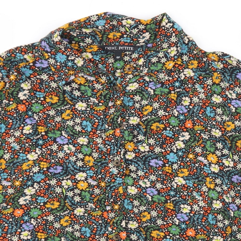 NEXT Womens Multicoloured Floral Viscose Basic Blouse Size 6 Collared