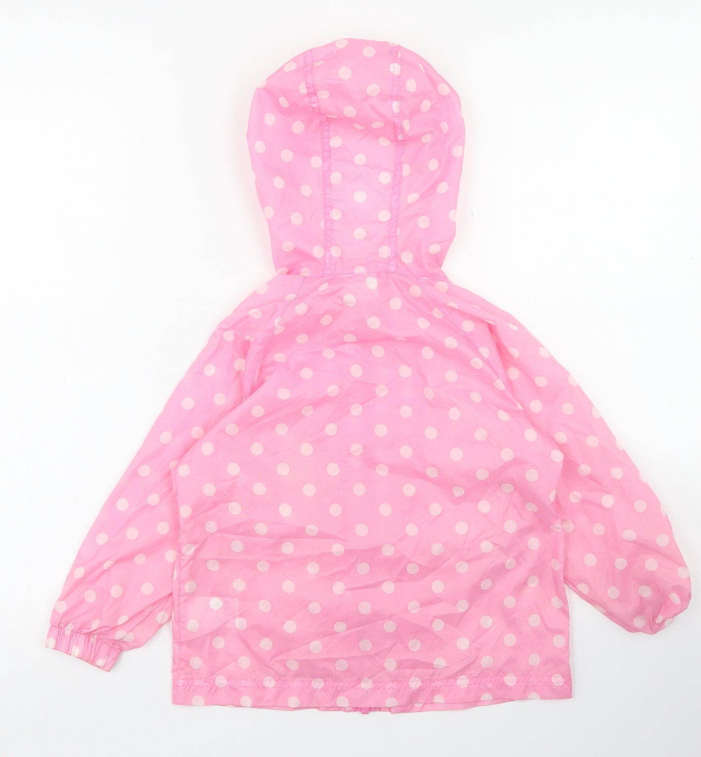 NEXT Girls Pink Polka Dot  Rain Coat Jacket Size 3-4 Years  Zip