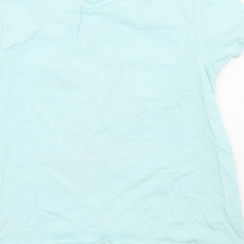 NEXT Girls Blue  Cotton Basic T-Shirt Size 4-5 Years Crew Neck  - Toucan