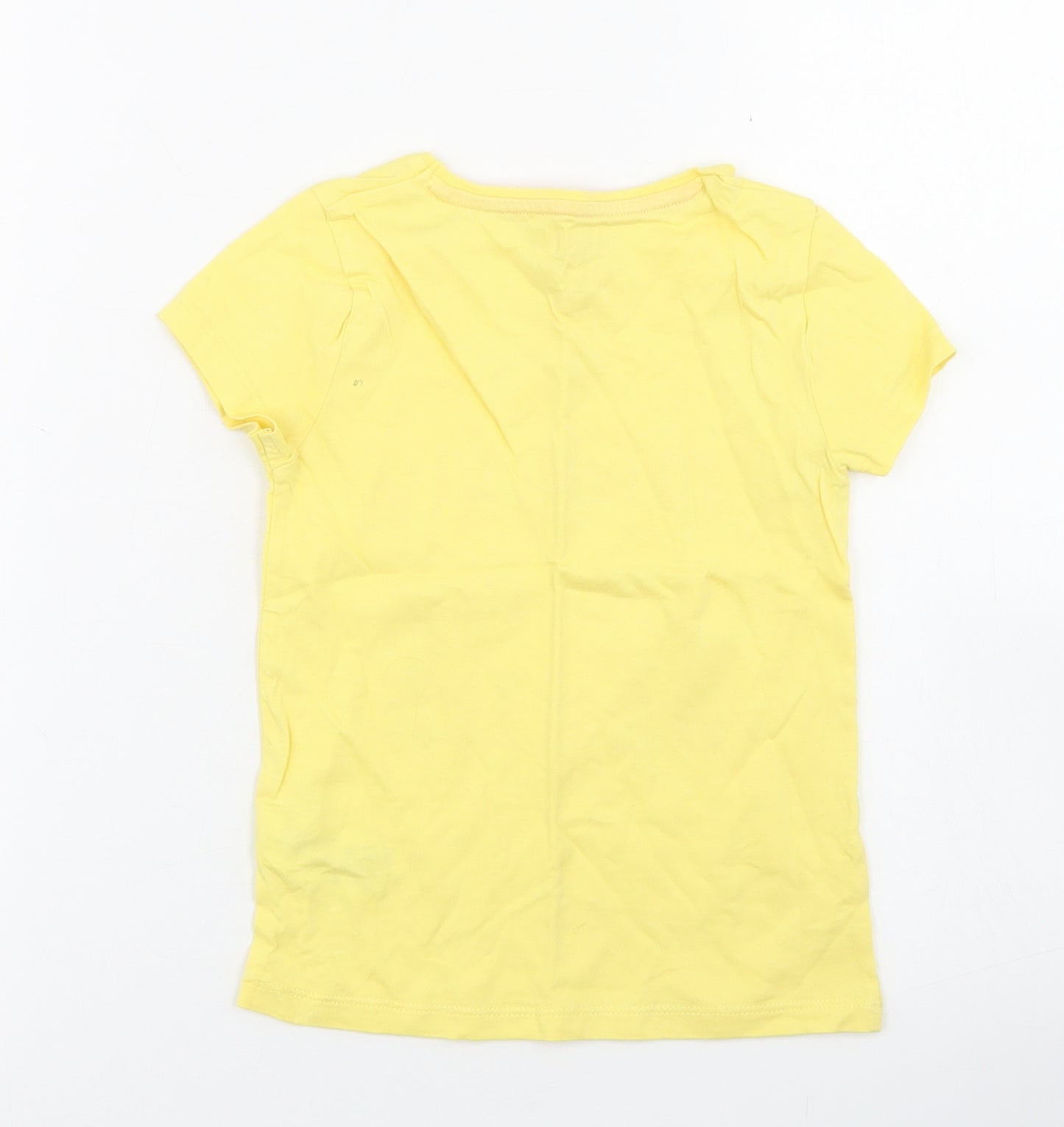 F&F Girls Yellow  Cotton Basic T-Shirt Size 4-5 Years Crew Neck  - My mummy is my world