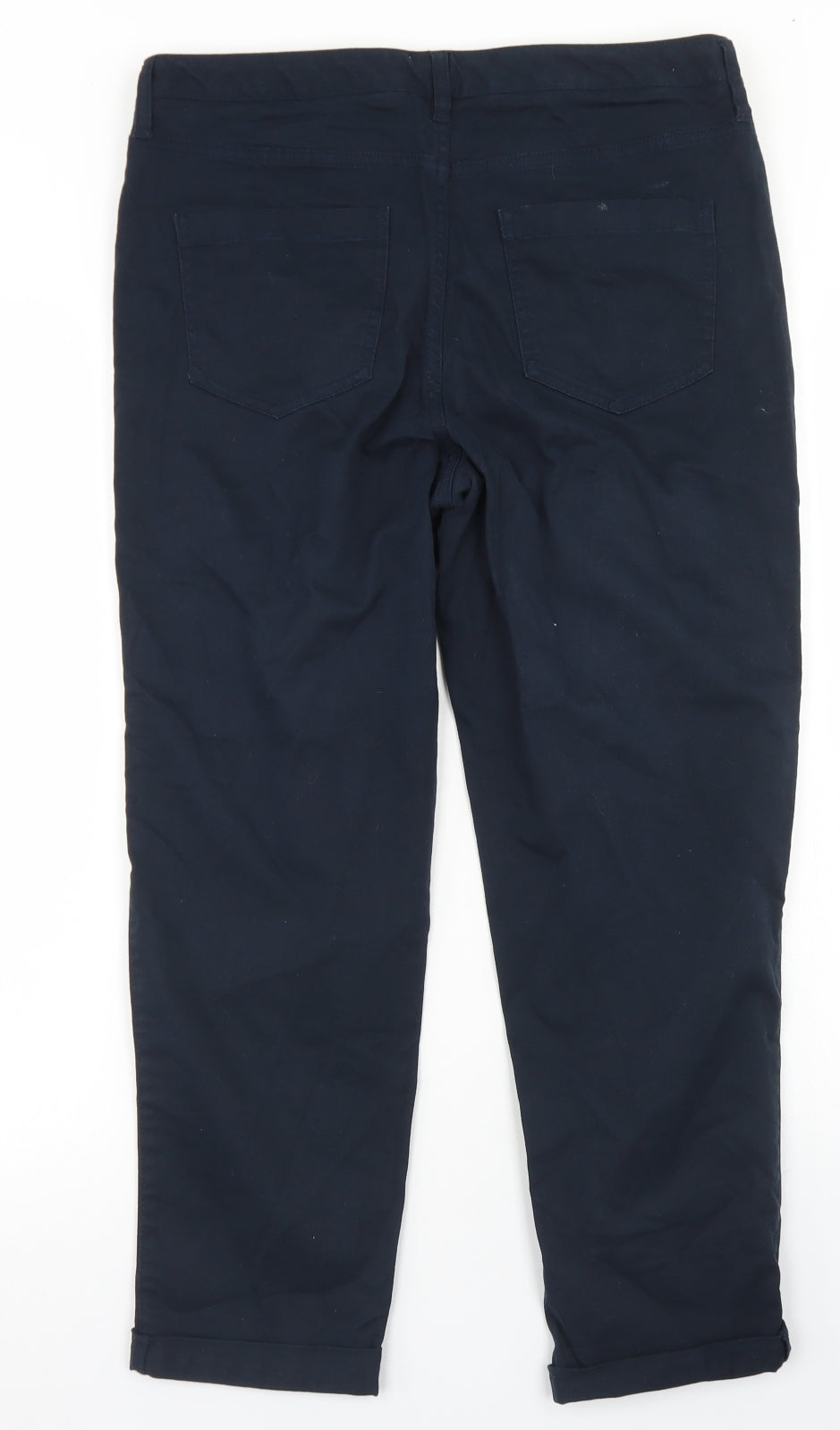 F&F Womens Blue  Cotton Chino Trousers Size 12 L24 in Regular Button
