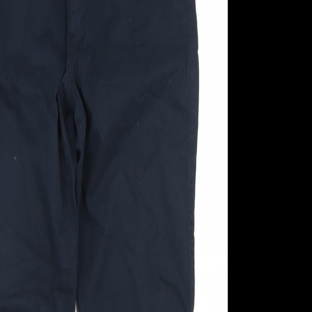 F&F Womens Blue  Cotton Chino Trousers Size 12 L24 in Regular Button