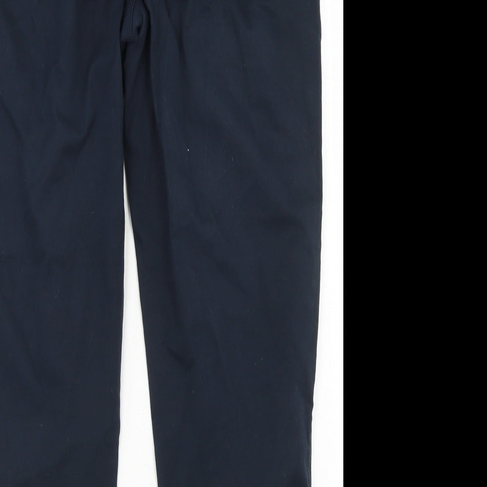 F&F Womens Blue  Cotton Chino Trousers Size 12 L24 in Regular Button