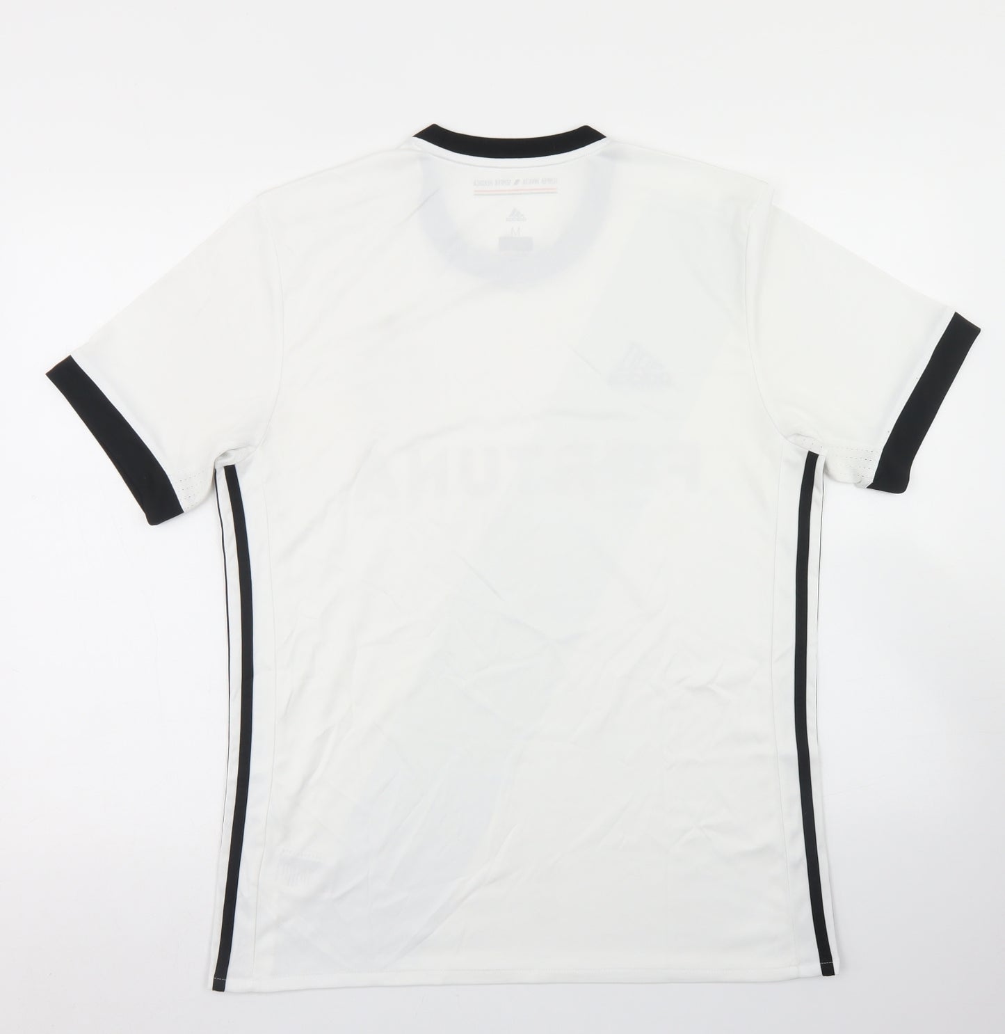 adidas Mens White  Polyester  T-Shirt Size M Crew Neck
