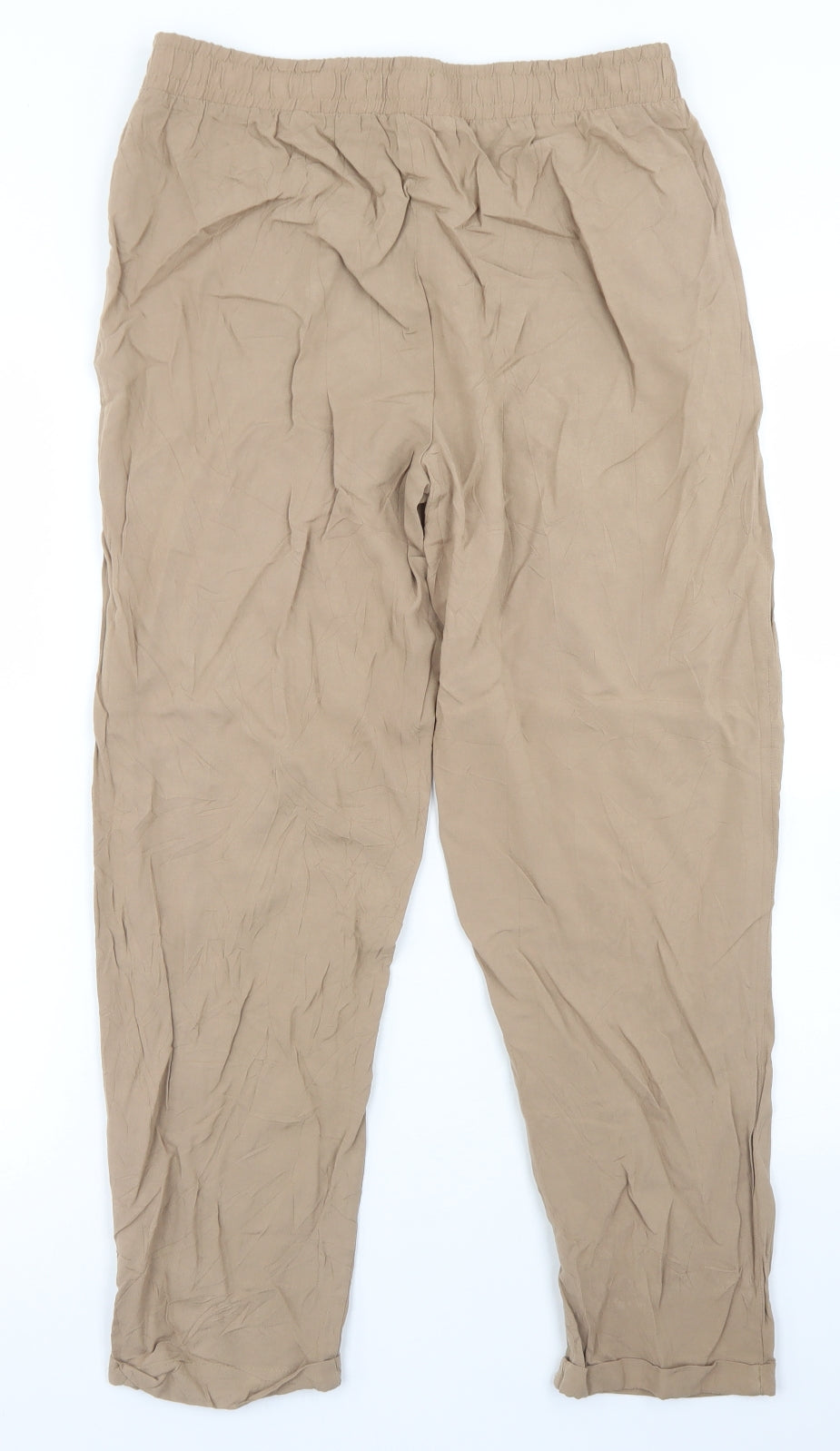 Primark Womens Brown  Viscose Trousers  Size 12 L25 in Regular