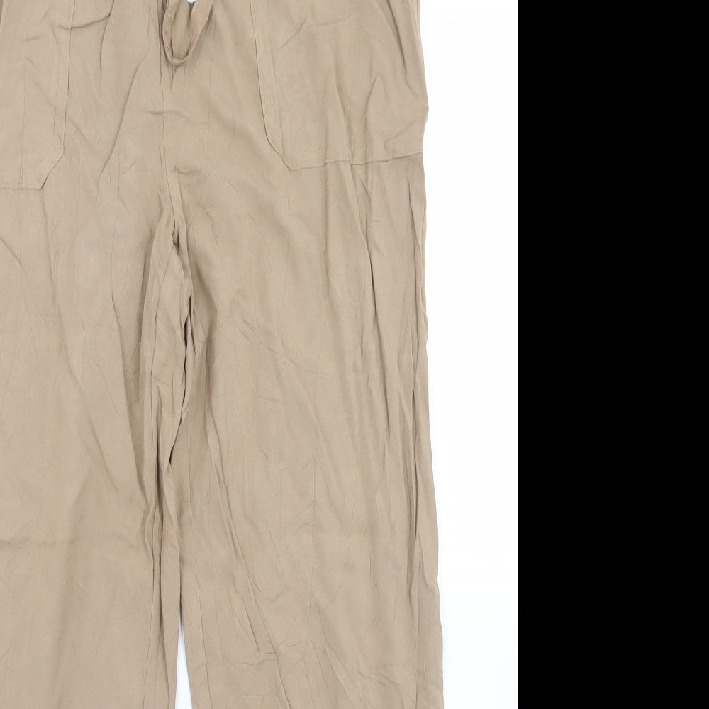 Primark Womens Brown  Viscose Trousers  Size 12 L25 in Regular