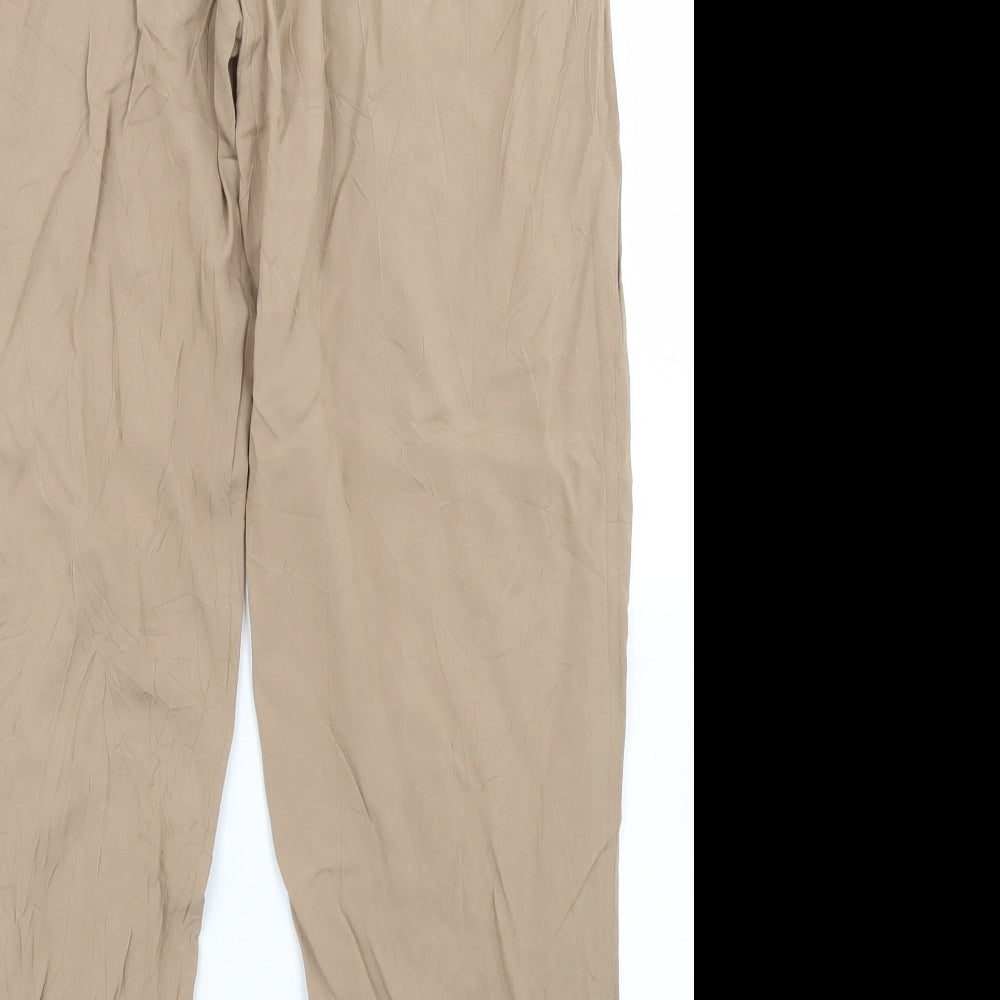 Primark Womens Brown  Viscose Trousers  Size 12 L25 in Regular