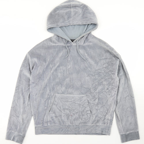 Topshop Womens Grey  Cotton Pullover Hoodie Size 8