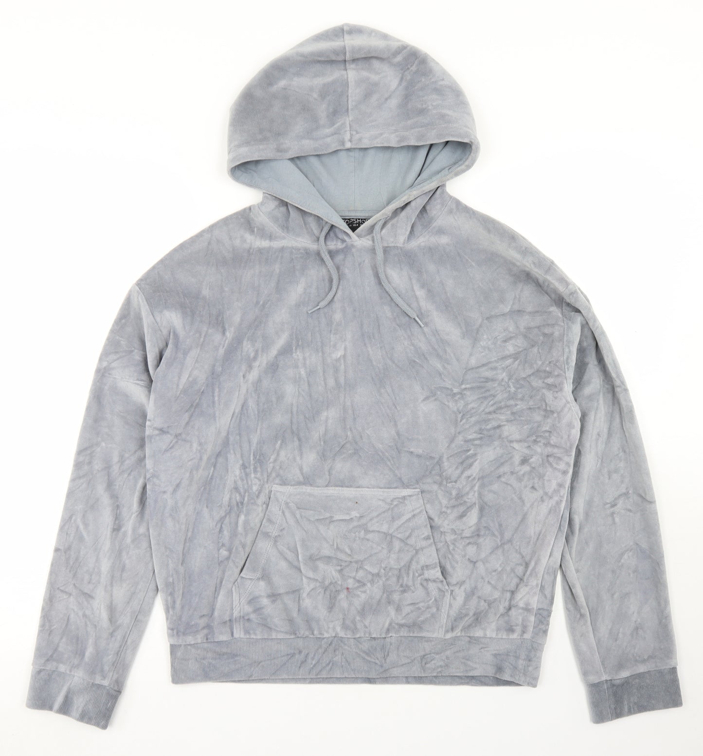 Topshop Womens Grey  Cotton Pullover Hoodie Size 8