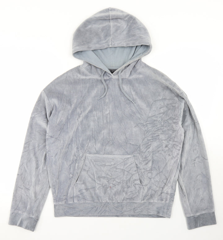 Topshop Womens Grey  Cotton Pullover Hoodie Size 8