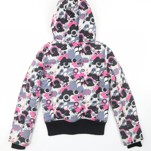 Only Womens Pink Paisley  Parka Coat Size S  Zip