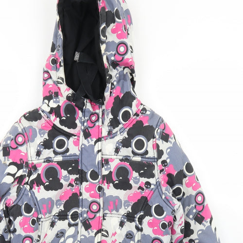 Only Womens Pink Paisley  Parka Coat Size S  Zip