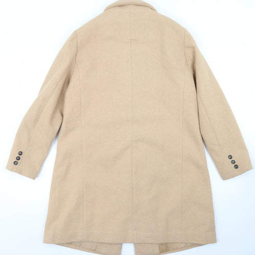 New Look Womens Beige   Overcoat Coat Size 14  Button