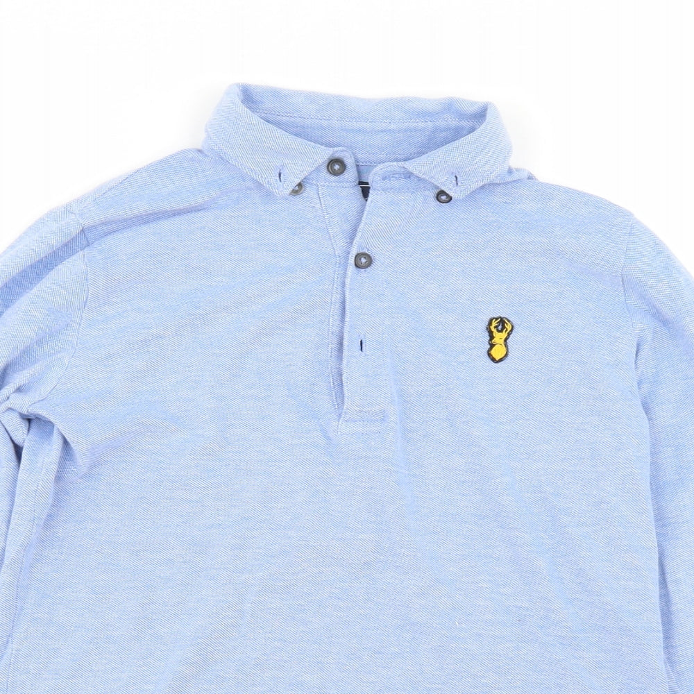 NEXT Boys Blue  Cotton Basic Polo Size 10 Years Collared Button