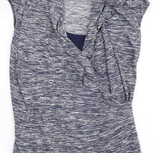 Jasper Conran Womens Blue  Viscose Basic T-Shirt Size 10 V-Neck