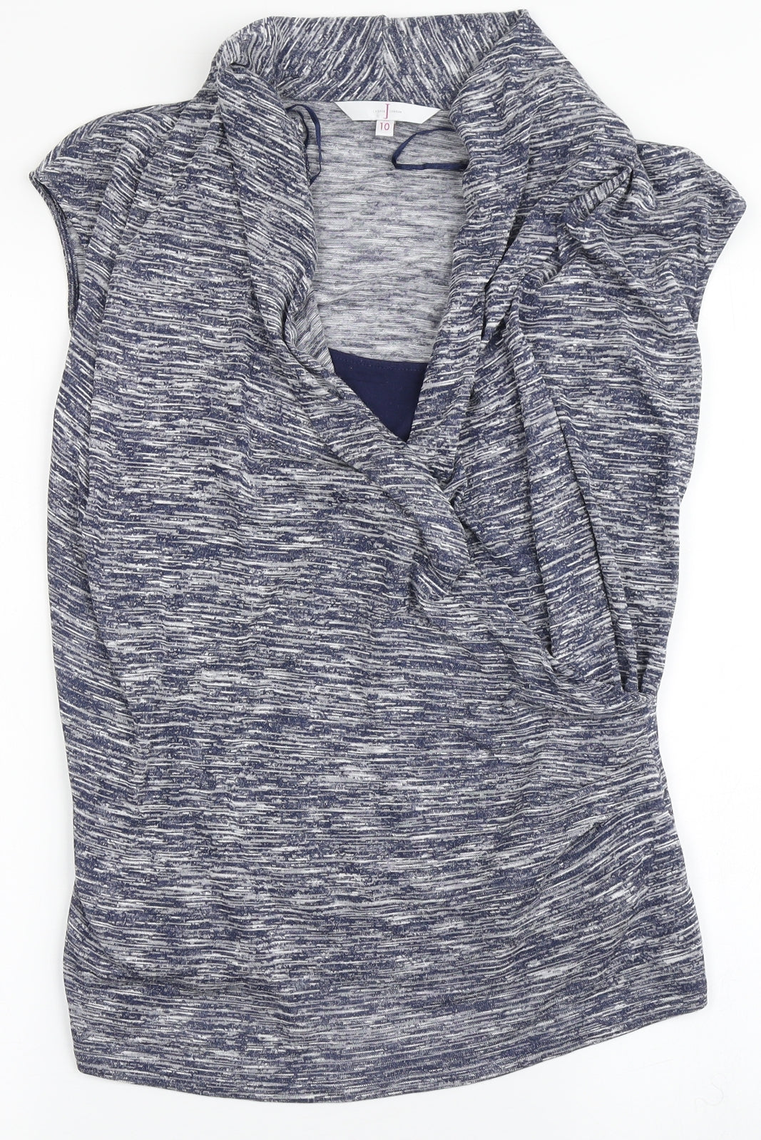 Jasper Conran Womens Blue  Viscose Basic T-Shirt Size 10 V-Neck