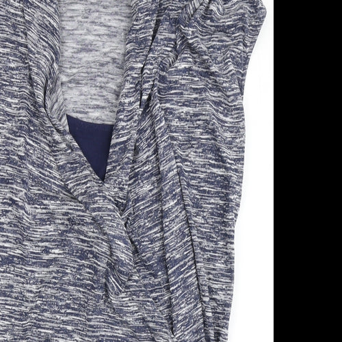 Jasper Conran Womens Blue  Viscose Basic T-Shirt Size 10 V-Neck