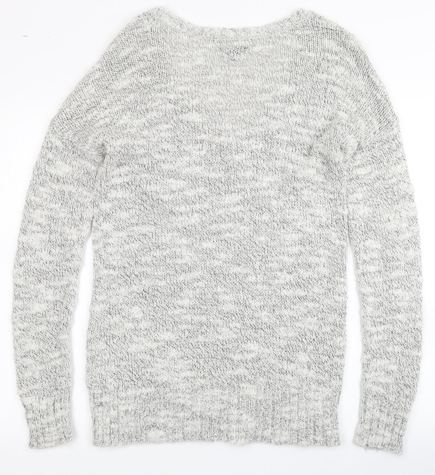 American Eagle Outfitters Womens Ivory V-Neck  Acrylic Pullover Jumper Size L