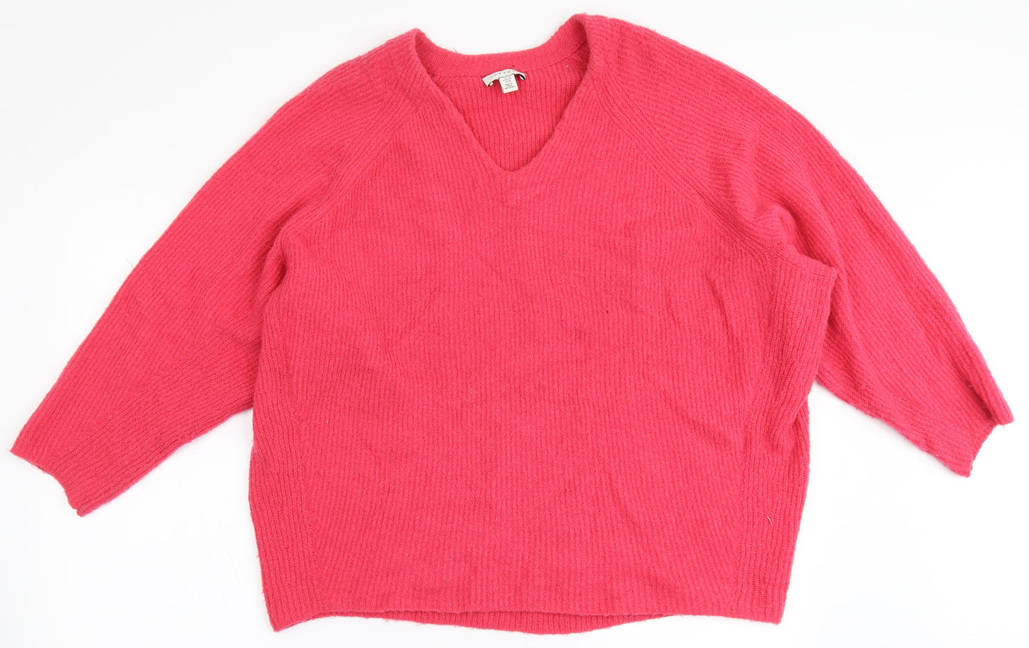Topshop Womens Pink Round Neck  Acrylic Pullover Jumper Size 12