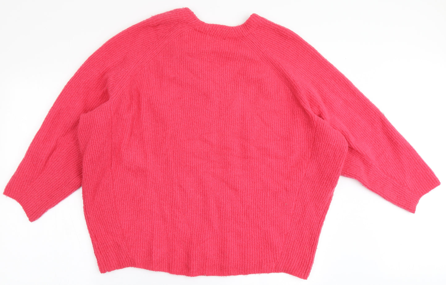 Topshop Womens Pink Round Neck  Acrylic Pullover Jumper Size 12