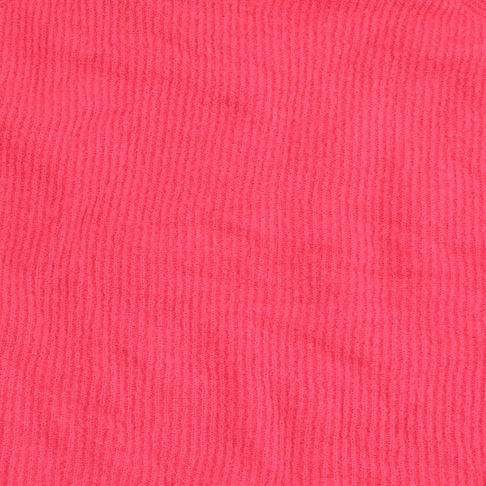 Topshop Womens Pink Round Neck  Acrylic Pullover Jumper Size 12