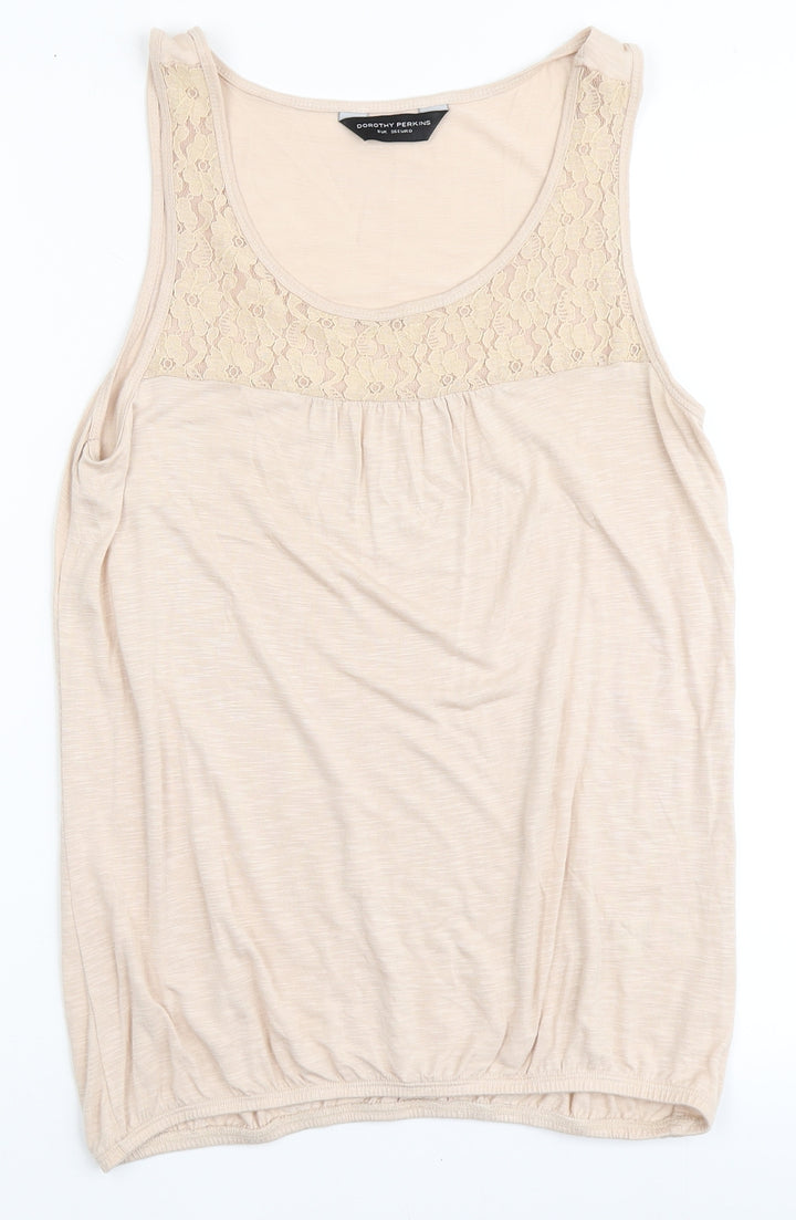 Dorothy Perkins Womens Pink Viscose Basic Tank Size 8 Round Neck