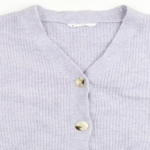 Candy Couture Girls Purple V-Neck  Acrylic Cardigan Jumper Size 13 Years  Button