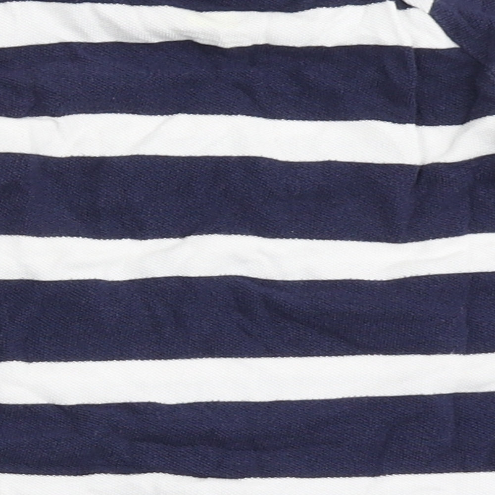 F&F Boys Blue Striped 100% Cotton Basic T-Shirt Size 18-24 Months Round Neck  - Dinosaur