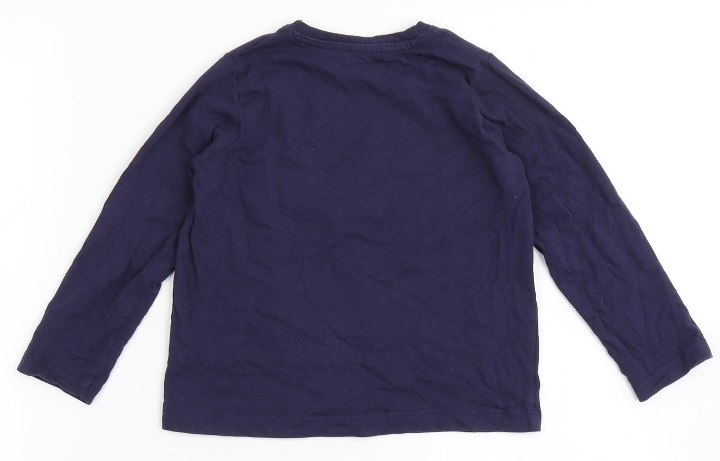 Jeff&Co Boys Blue  100% Cotton Basic T-Shirt Size 2-3 Years Round Neck  - Tractor