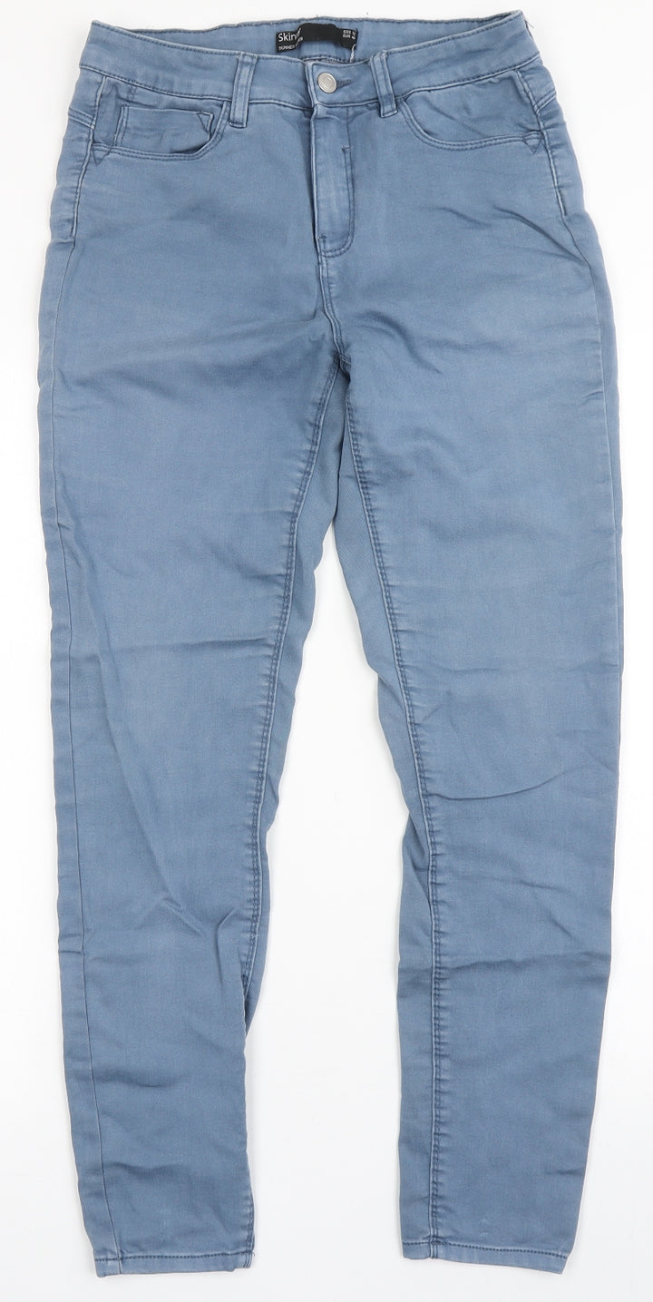 Dunnes Stores Womens Blue Cotton Skinny Jeans Size 12 L27 in Regular Button