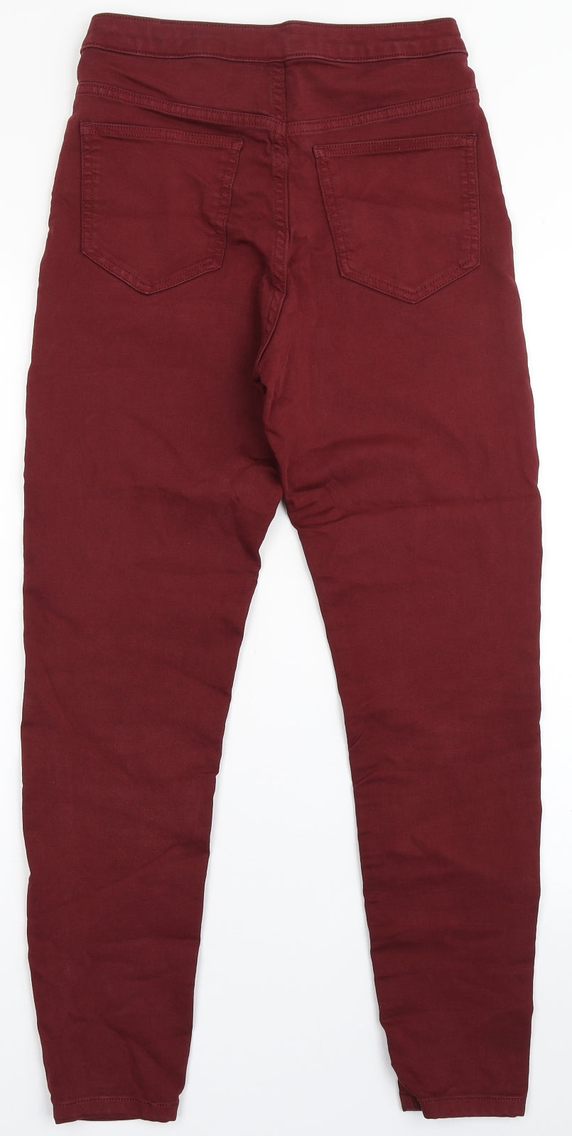 Marks and Spencer Womens Red  Cotton Skinny Jeans Size 10 L27.5 in Regular Button