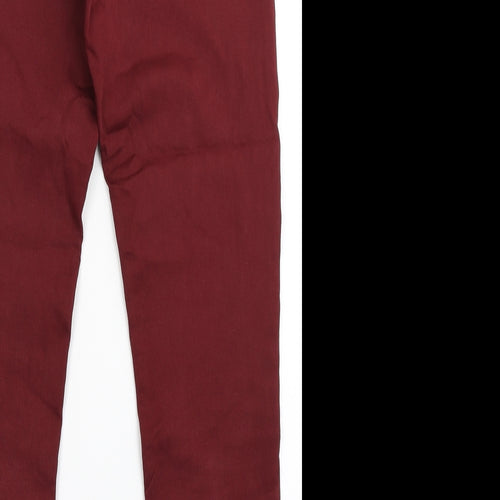 Marks and Spencer Womens Red  Cotton Skinny Jeans Size 10 L27.5 in Regular Button