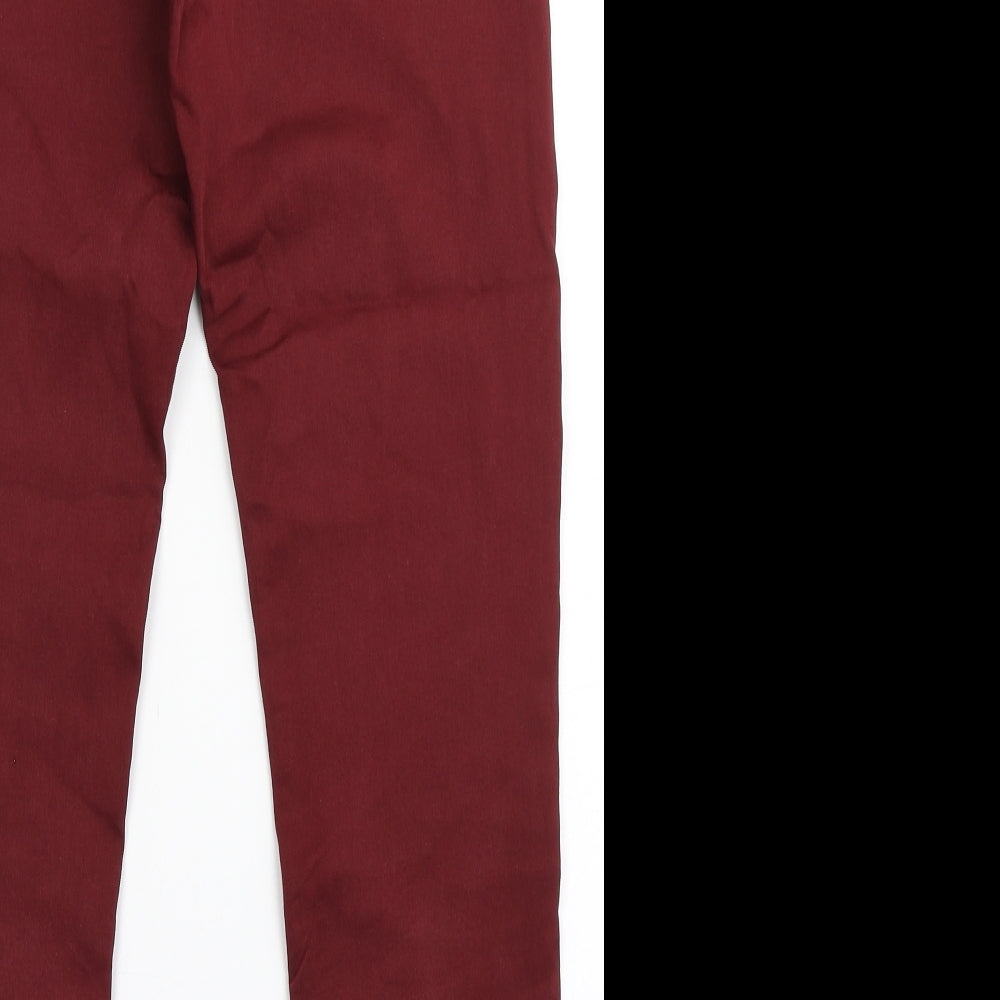 Marks and Spencer Womens Red  Cotton Skinny Jeans Size 10 L27.5 in Regular Button