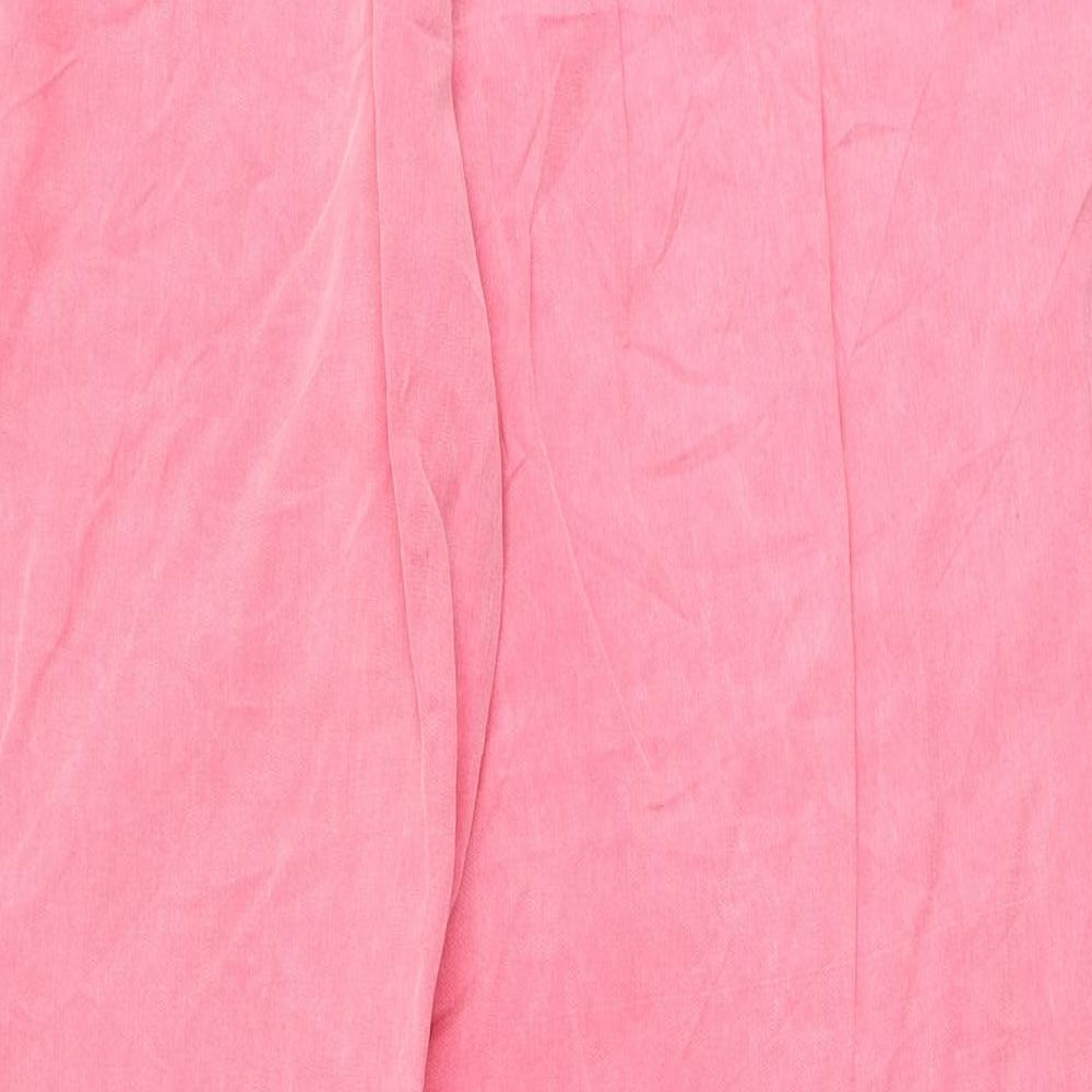 Marks and Spencer Womens Pink  Lyocell Trousers  Size 14 L31 in Regular Drawstring