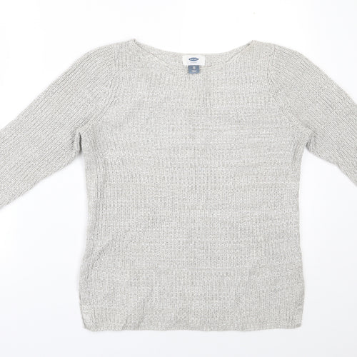 Old Navy Womens Grey Round Neck  Cotton Pullover Jumper Size XS