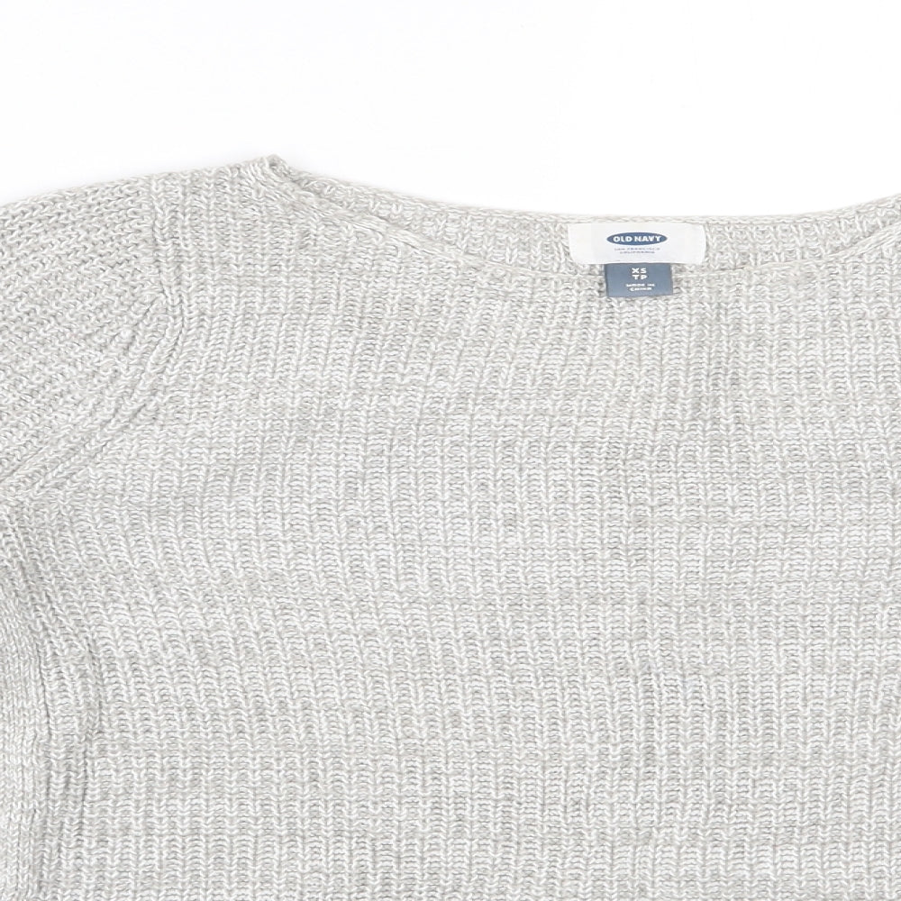 Old Navy Womens Grey Round Neck  Cotton Pullover Jumper Size XS