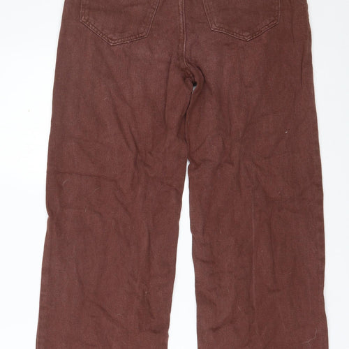 SheIn Womens Brown  Cotton Straight Jeans Size XS L27 in Regular Zip