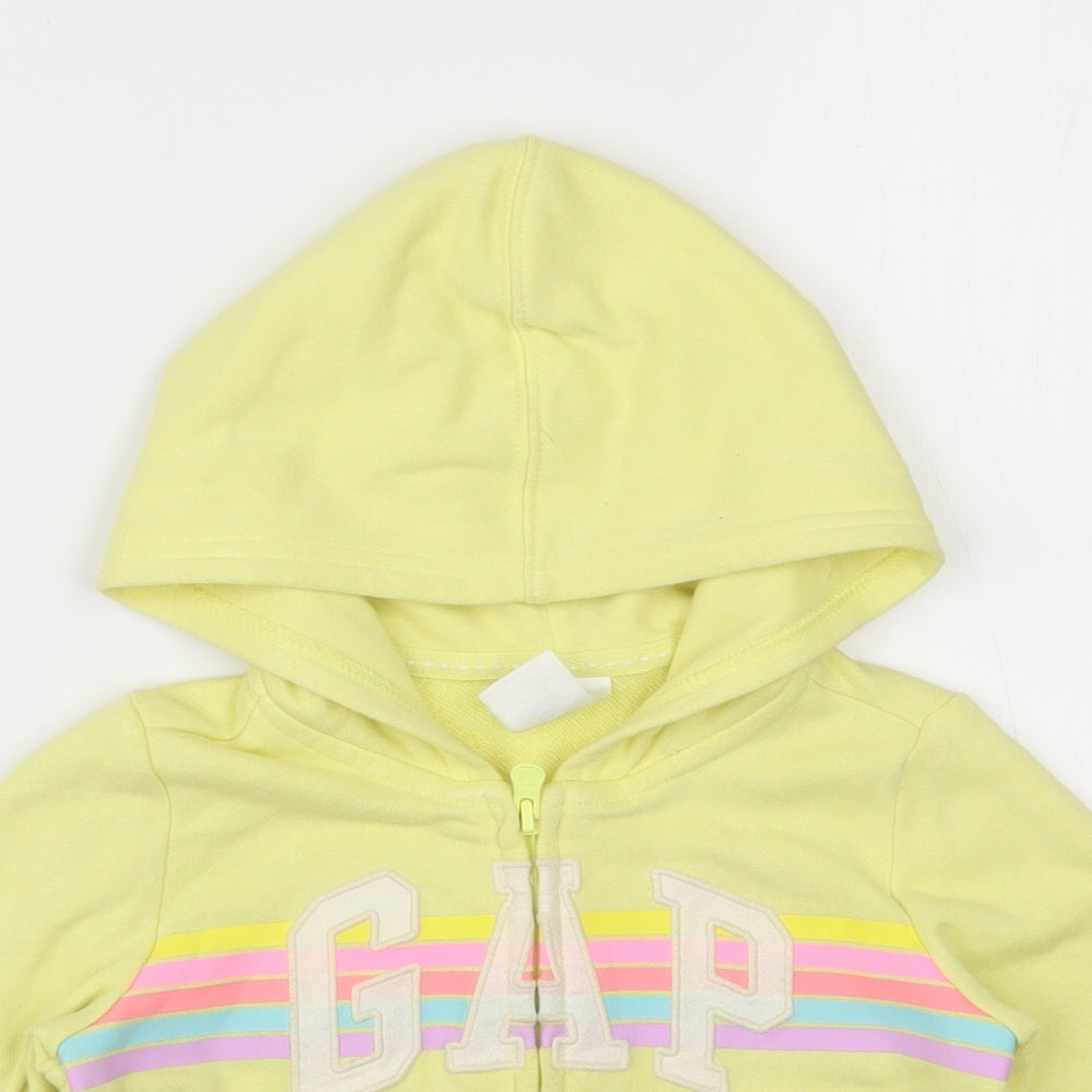 Baby Gap  Girls Yellow  Cotton Full Zip Hoodie Size 3 Years  Zip