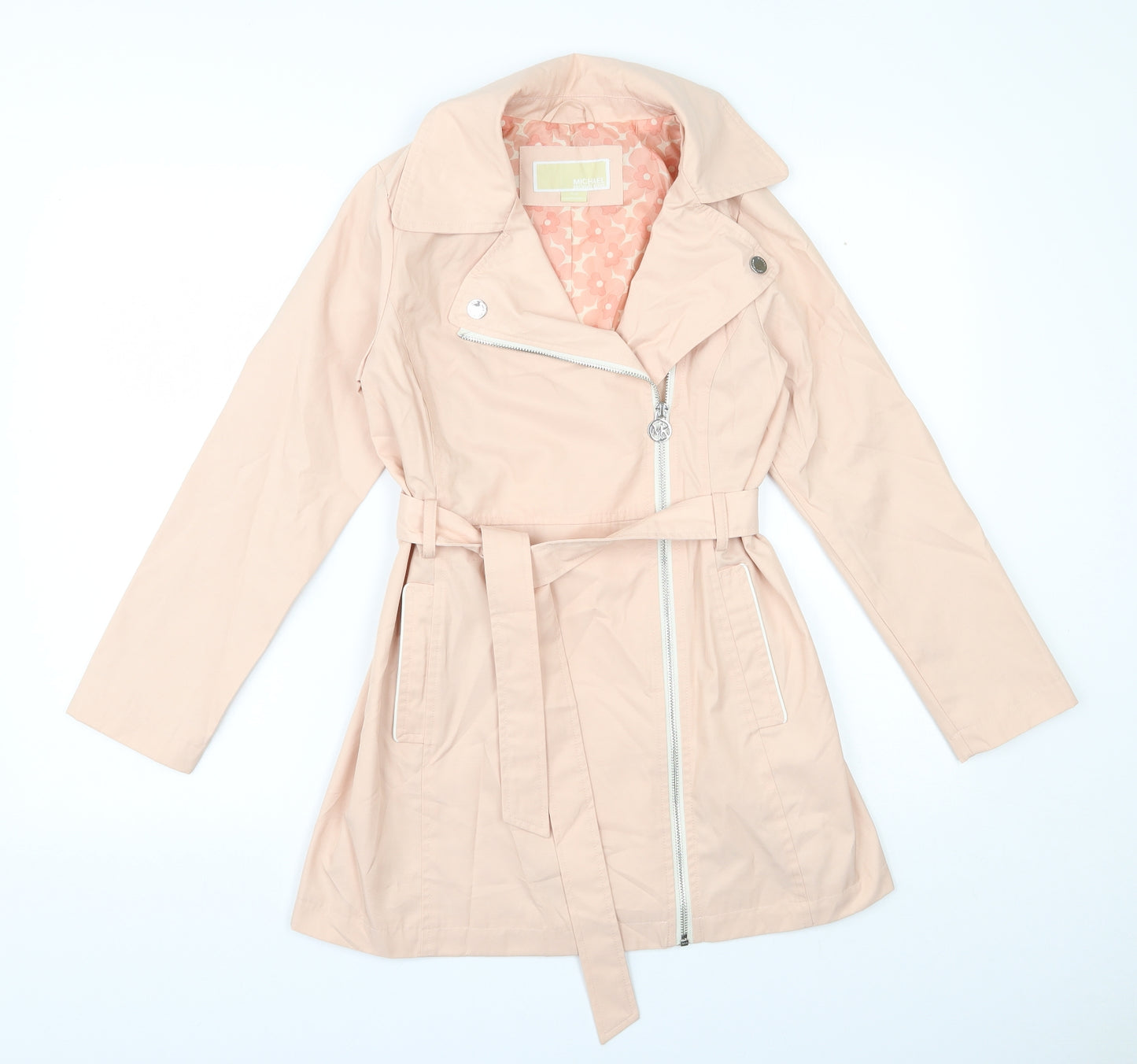 Michael Kors Womens Pink   Trench Coat Coat Size 10  Zip