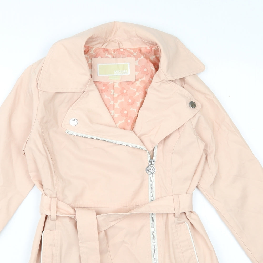 Michael Kors Womens Pink   Trench Coat Coat Size 10  Zip
