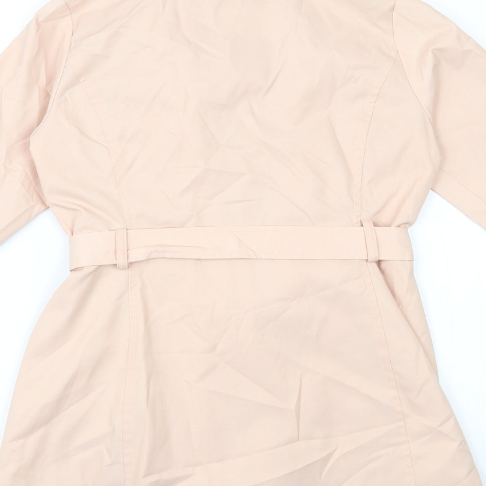 Michael Kors Womens Pink   Trench Coat Coat Size 10  Zip