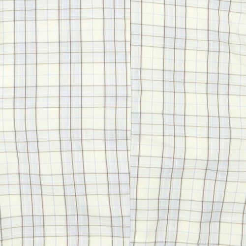 SheIn Womens Yellow Plaid Polyester Cropped Button-Up Size XS Collared